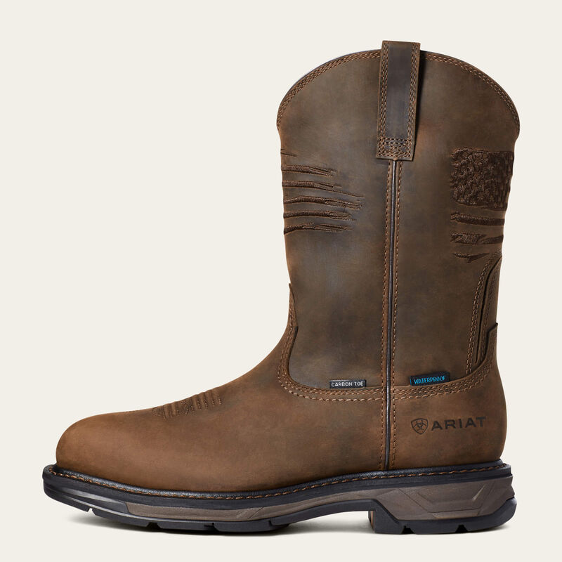ARIAT WorkHog XT Patriot Waterproof Wide Square Toe Carbon Toe Work Boot 10036002