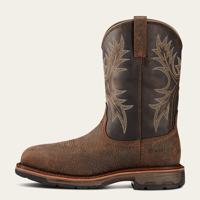 ARIAT WorkHog Waterproof Wide Square Toe Composite Toe Work Boot 10017420