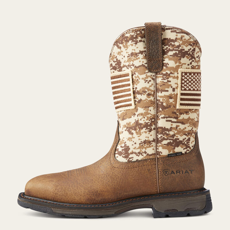 ARIAT WorkHog Patriot Wide Square Toe Steel Toe Work Boot 10022968
