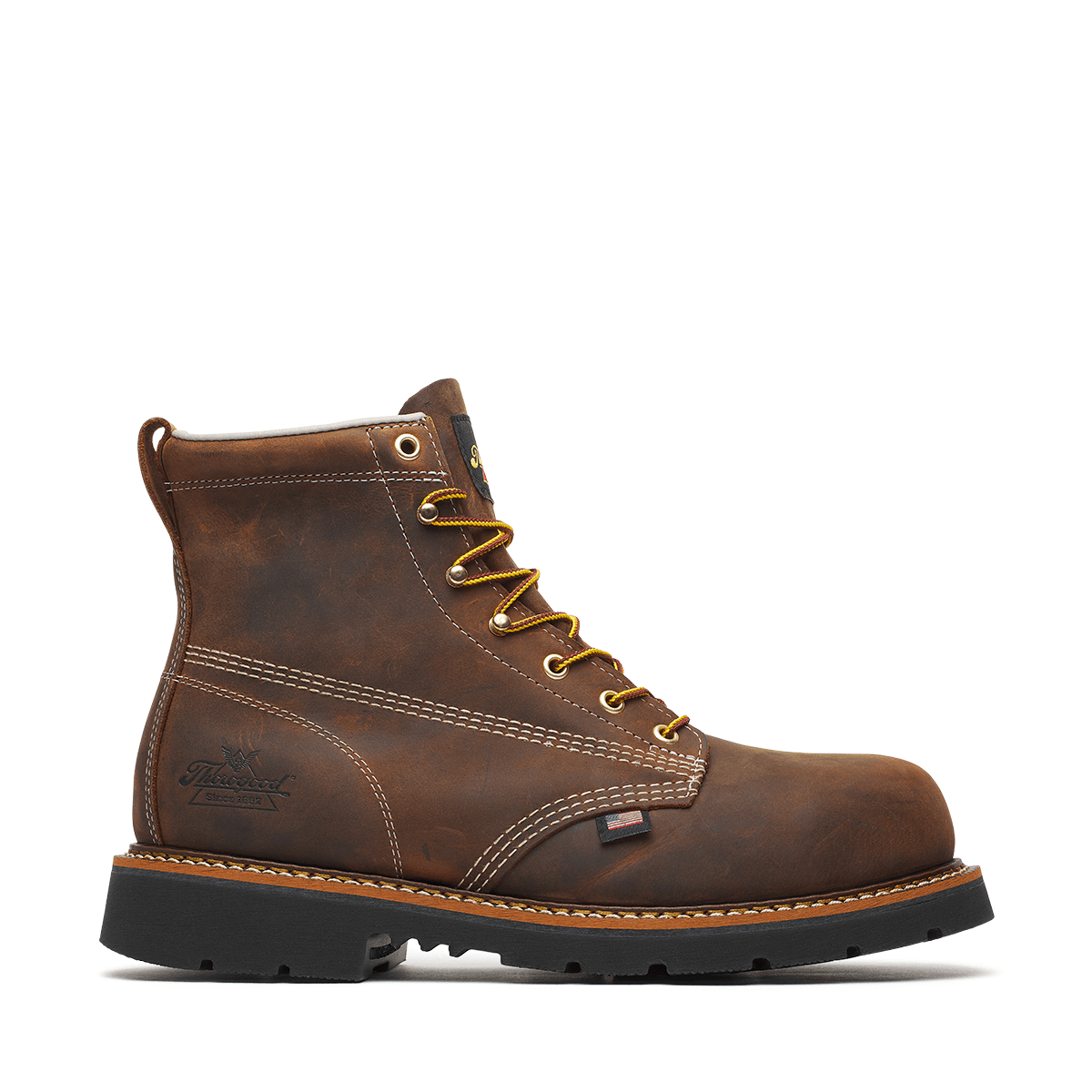 THOROGOOD American Heritage – 6″ Crazy Horse Steel Toe Black MAXWear 90™ 804-4111