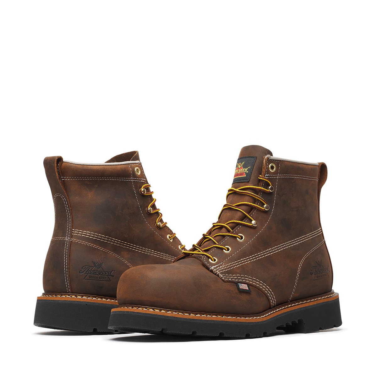 THOROGOOD American Heritage – 6″ Crazy Horse Steel Toe Black MAXWear 90™ 804-4111