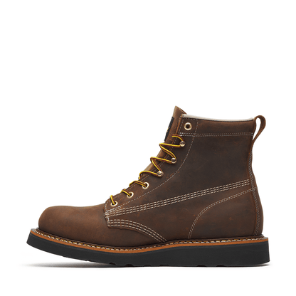 THOROGOOD American Heritage – 6″ Crazy Horse Plain Toe Black MAXWear Wedge 814-4161